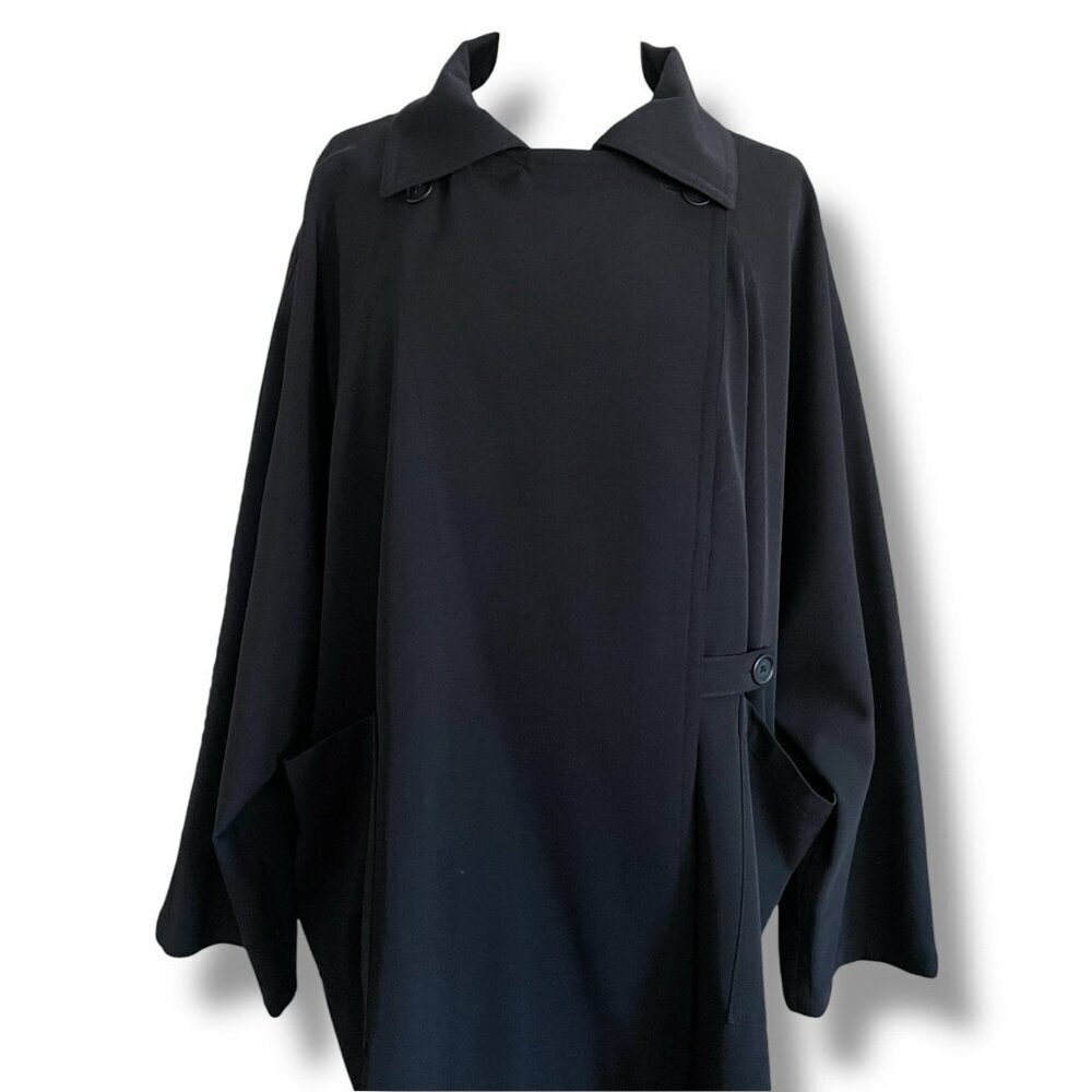 Ivan Grundahl Womens Jacket XS Black Wool Oversized Lagenlook Minimalist Coat - Picture 3 of 11